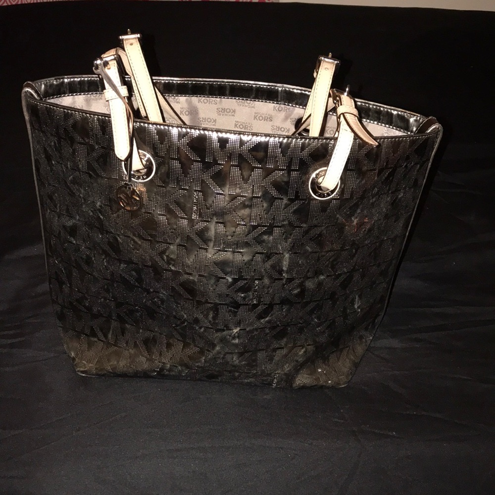 Michael Kors Silver Monogram Purse